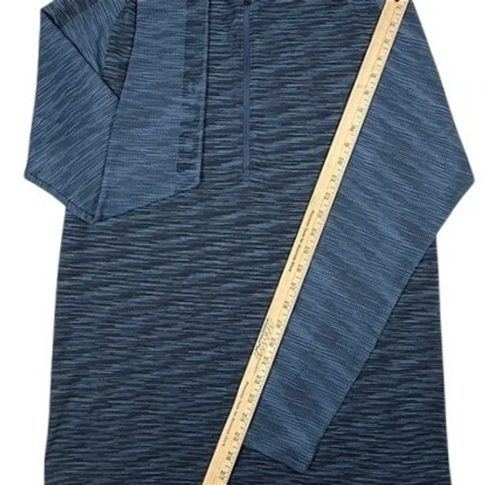 Under Armour Golf Mens Blue Space Dye Quarter Zip Pullover HeatGear Medium